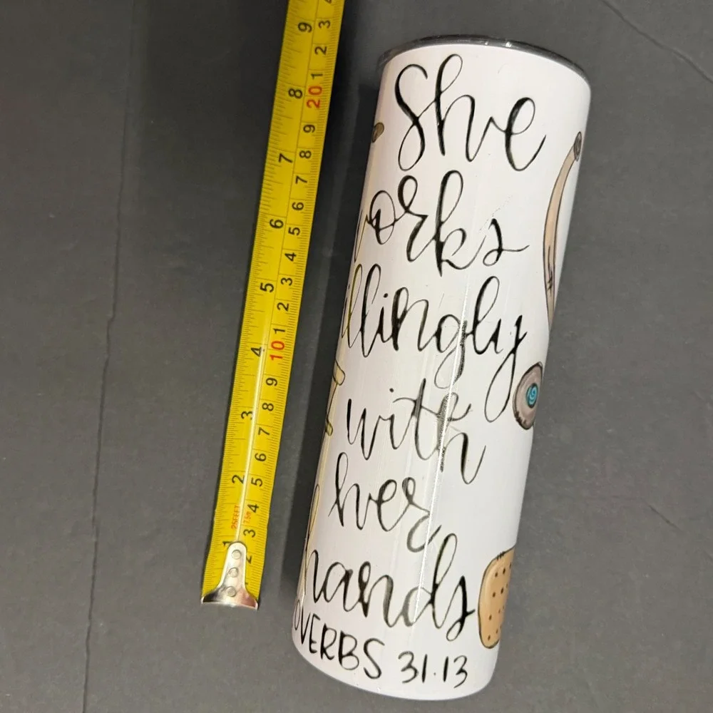 Nurse Proverbs 31:13 Skinny Tumbler 20oz Stainless Steel Travel Mug Medical Gift